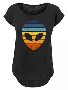 Рубашка F4NT4STIC Alien Sonnenuntergang Retro, черный