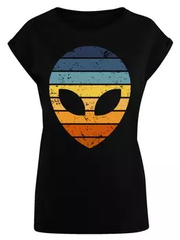Рубашка F4NT4STIC Alien Sonnenuntergang Retro, черный