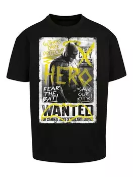 Рубашка F4NT4STIC Batman V Superman Superheld Wanted Poster, черный