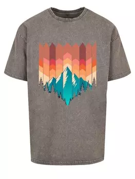 Рубашка F4NT4STIC Berg Sonnenuntergang Geometrisch, пятнистый серый