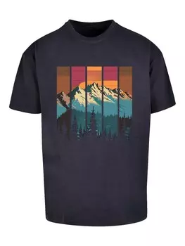 Рубашка F4NT4STIC Berg Sonnenuntergang Retro, цвет marine blue/Neon blue
