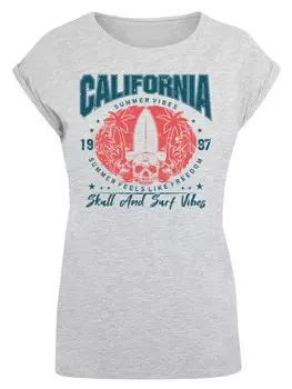 Рубашка F4NT4STIC California skull summer vibes, серый