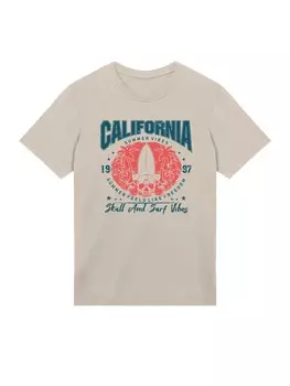 Рубашка F4NT4STIC California Skull Summer Vibes, темно-бежевый