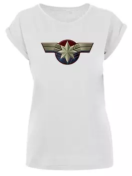 Рубашка F4Nt4Stic Captain Marvel Chest Emblem, белый