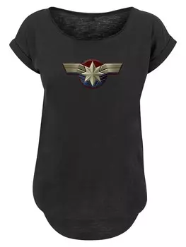 Рубашка F4NT4STIC Captain Marvel Chest Emblem, черный
