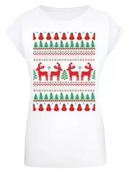 Рубашка F4NT4STIC Christmas Reindeers, белый