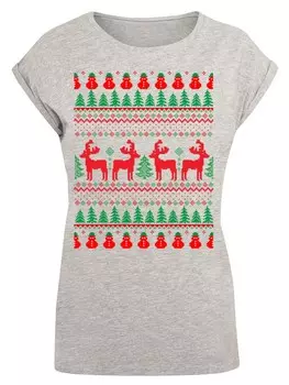 Рубашка F4NT4STIC Christmas Reindeers, серый