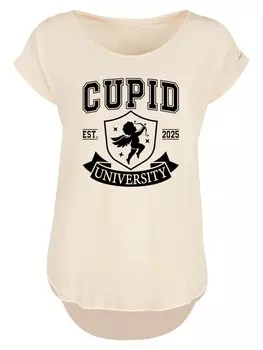 Рубашка F4NT4STIC Cupid University Valentinstag, песочный
