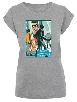 Рубашка F4NT4STIC DC Comics Batman TV Series Dynamic Duo, пятнистый серый