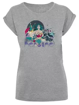 Рубашка F4NT4STIC DC Comics Justice League Heroine, пятнистый серый