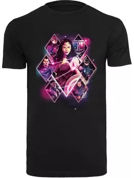 Рубашка F4NT4STIC DC Comics Justice League Superhelden Movie Team Diamonds, черный