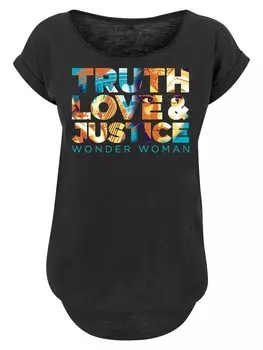 Рубашка F4Nt4Stic DC Comics Wonder Woman 84 Diana Truth Love Justice, черный