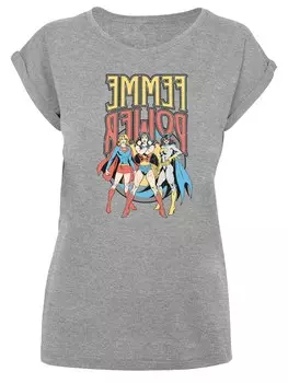 Рубашка F4Nt4Stic DC Comics Wonder Woman Femme Power, пестрый серый