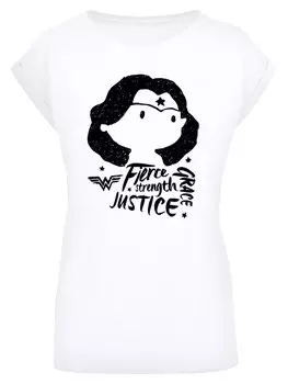 Рубашка F4NT4STIC DC Comics Wonder Woman Fierce Sketch, белый