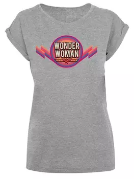 Рубашка F4NT4STIC DC Comics Wonder Woman Rainbow Logo, пятнистый серый