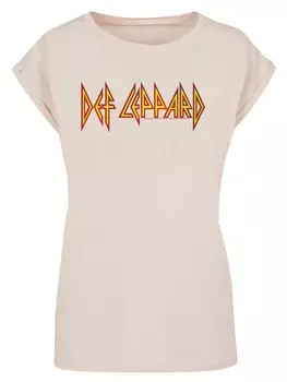 Рубашка F4NT4STIC Def Leppard, светло-бежевый