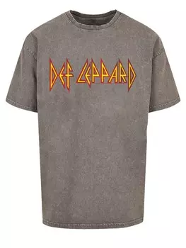 Рубашка F4NT4STIC Def Leppard, темно-серый