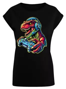 Рубашка F4NT4STIC Dinosaurier Gamer, черный
