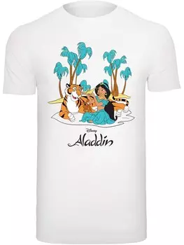 Рубашка F4NT4STIC Disney Aladdin Jasmine Abu Rajah Beach, белый