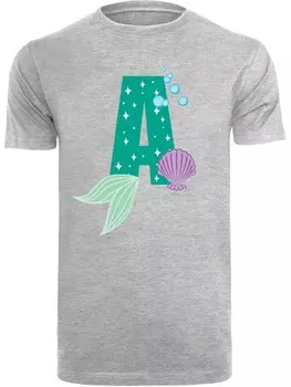 Рубашка F4NT4STIC Disney Alphabet A Is For Ariel, пятнистый серый