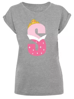 Рубашка F4Nt4Stic Disney Alphabet S Is For Sleeping Beauty, пестрый серый