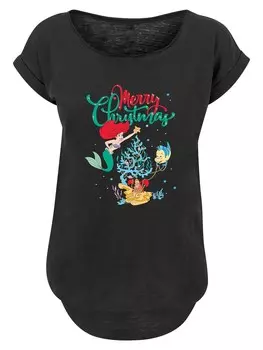 Рубашка F4NT4STIC Disney Arielle die Meerjungfrau Merry Christmas, черный