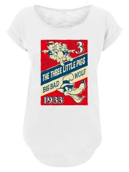 Рубашка F4NT4STIC Disney Die Drei Kleinen Schweinchen, цвет mottled white