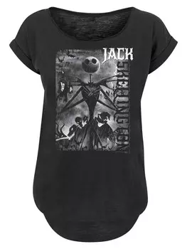 Рубашка F4NT4STIC Disney Nightmare Before Christmas Skellington, черный