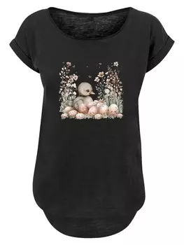 Рубашка F4NT4STIC Ente Ostereier Blumen Kken, черный