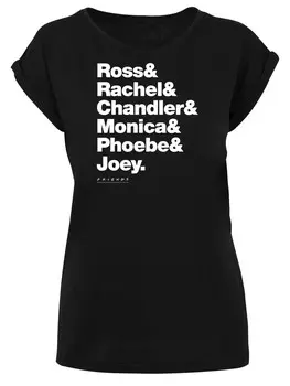Рубашка F4NT4STIC Friends Ross & Rachel & Chandler & Monica & Phoebe & Joey, черный