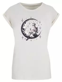 Рубашка F4NT4STIC Gothic Valentinstag Skelett Mond, песочный