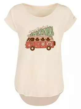 Рубашка F4NT4STIC Groovy Christmas Camper Van, бежевый