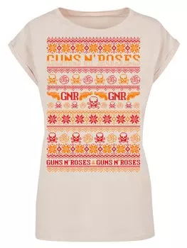 Рубашка F4NT4STIC Guns And Roses Christmas, песочный