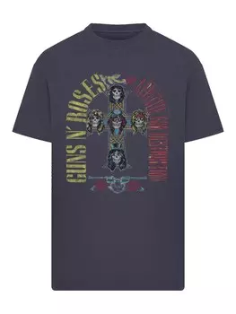 Рубашка F4NT4STIC Guns NRoses Skull Rock Band Merch, темно-синий