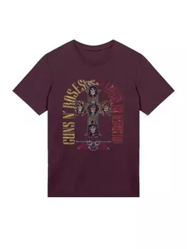 Рубашка F4NT4STIC Guns NRoses Skull Rock Band Merch, коричневый