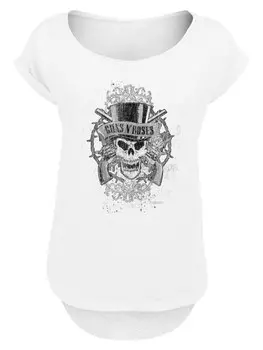 Рубашка F4NT4STIC GunsNRoses Skull and Pistols, белый