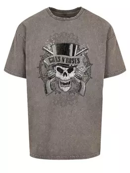 Рубашка F4NT4STIC GunsNRoses Skull and Pistols, цвет Grey/Greige