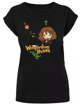 Рубашка F4Nt4Stic Harry Potter Hermione Granger Wingardium Leviosa, черный