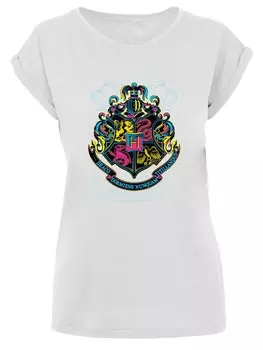Рубашка F4Nt4Stic Harry Potter Neon Hogwarts Crest, белый
