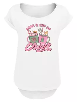 Рубашка F4NT4STIC Have a Cup of Cheer Christmas Holiday, белый