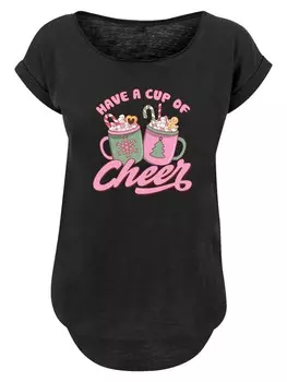 Рубашка F4NT4STIC Have a Cup of Cheer Christmas Holiday, черный
