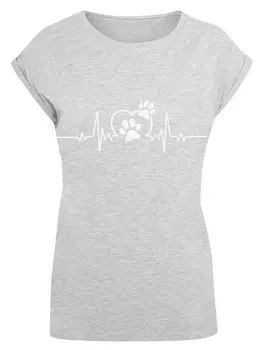 Рубашка F4NT4STIC Heartbeat Dog Love, светло-серый