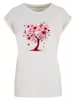 Рубашка F4NT4STIC Herz Baum Aquarell Druck, экрю