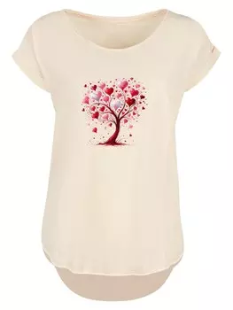 Рубашка F4NT4STIC Herz Baum Aquarell Druck, песочный