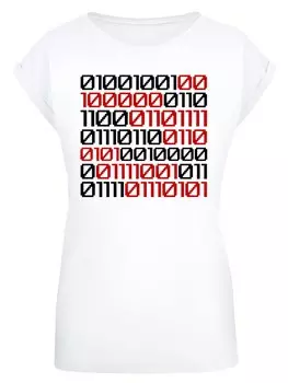 Рубашка F4NT4STIC I Love You 01001001 Binary Code Valentinstag, белый