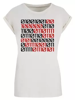 Рубашка F4NT4STIC I Love You 01001001 Binary Code Valentinstag, песочный