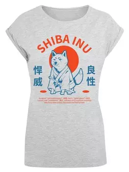 Рубашка F4NT4STIC Japanischer Shiba Inu Hund, серый