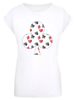 Рубашка F4Nt4Stic Kartenspiel Kreuz Herz Karo Pik Poker, белый