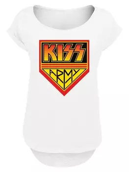 Рубашка F4NT4STIC Kiss Rock Band Army Logo, белый