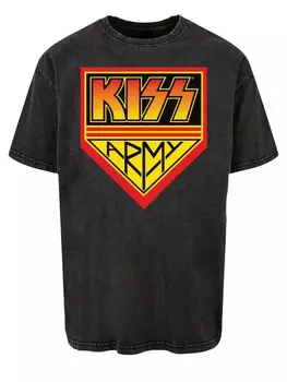 Рубашка F4NT4STIC Kiss Rock Band Army Logo, черный